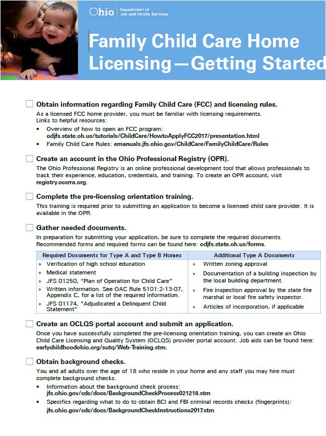 and InHome Child Care Provider Richland County